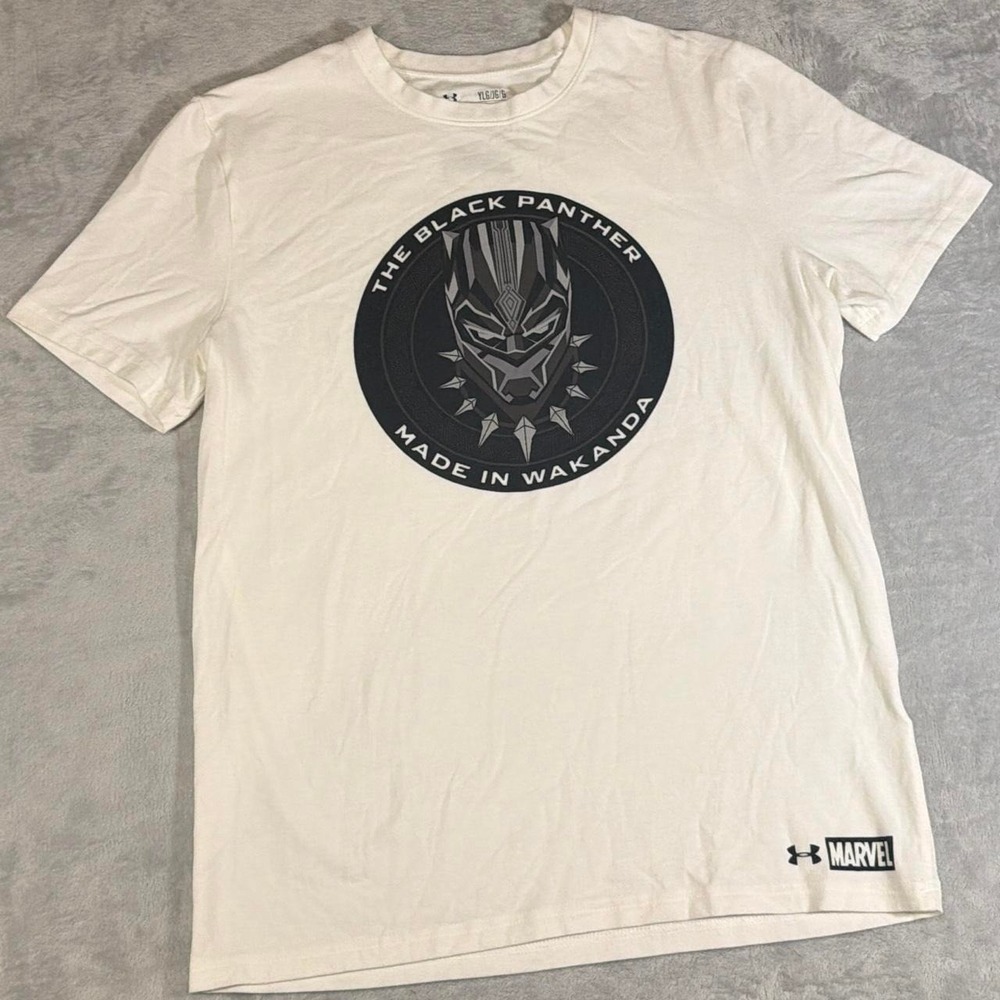 Vintage Under Armour Marvel Black Panther Graphic T-Shirt | White | XS